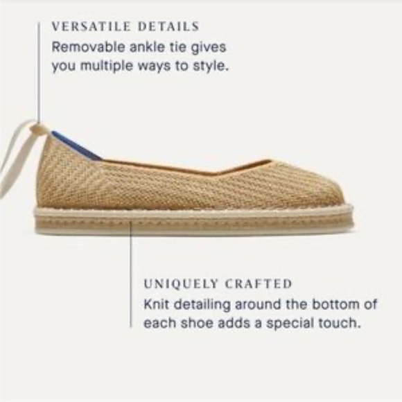 Rothy's The Espadrille Gold Stripe Size 9.5. New in Box! - Picture 2 of 15
